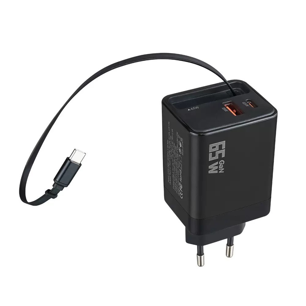 Retractable Cable Charger 65W